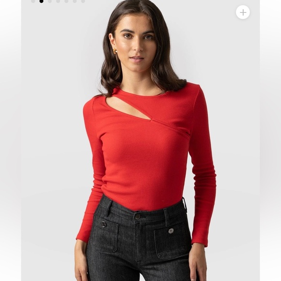 Saint + Sofia Reveal Ribbed Long Sleeve Knit Shirt size 8 US. Snug fit. - Picture 4 of 7